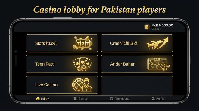 Lobby view of E2Bet Game for Pakistan users